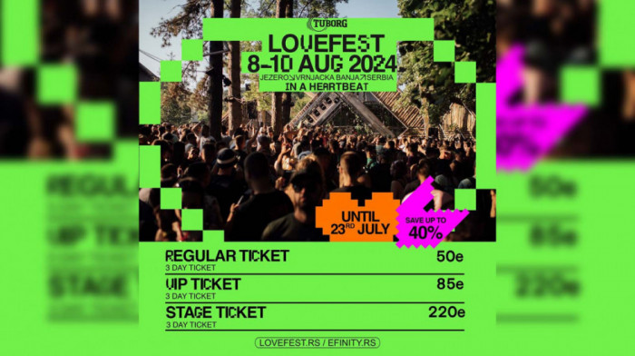 Tuborg Lovefest gotovo rasprodat dve nedelje pre početka: Ulaznice po specijalnoj ceni samo do sutra u ponoć