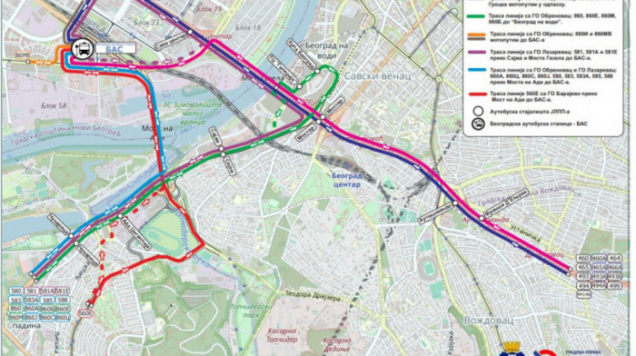Promena trasa autobusa zbog izmeštanja Centralne beogradske autobuske stanice