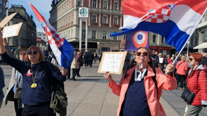 Protest penzionera u Zagrebu, traže da penzija bude 60 odsto prosečne zarade, Plenković: Oni podržavaju Milanovića