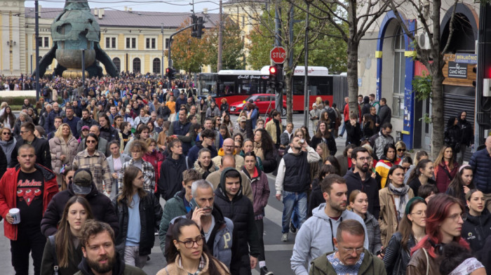 Protest u Beogradu zbog tragedije u Novom Sadu