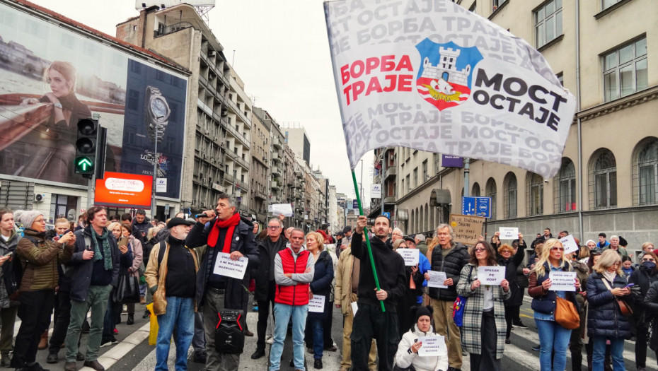 Protest zbog najave rušenja Starog savskog mosta: Završena blokada Brankovog mosta