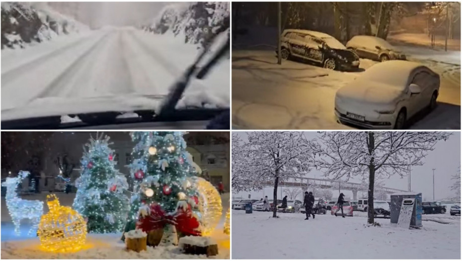 Sneg zavejao puteve u Gorskom kotaru, zbog jakog vetra obustavljen saobraćaj na Krčkom mostu, padavine i u RS (VIDEO)