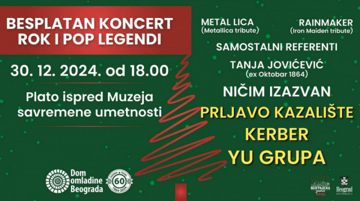 Beogradska zima uz Prljavo kazalište, Kerber i YU grupu: Besplatan koncert na platou isped MSU