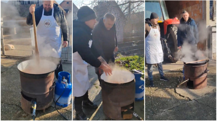 Poljoprivrednici opet kuvali gulaš za studente koji protestuju: Za Novu godinu najavili tri praseta