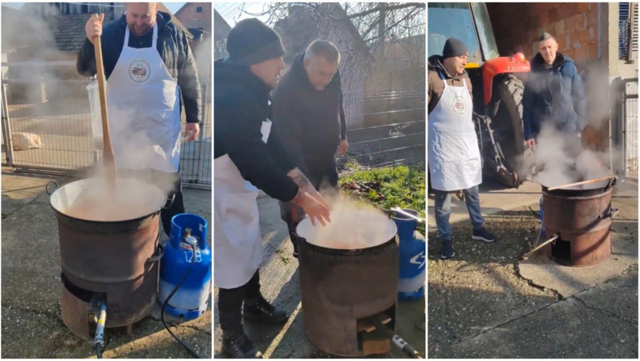 Poljoprivrednici opet kuvali gulaš za studente koji protestuju: Za Novu godinu najavili tri praseta