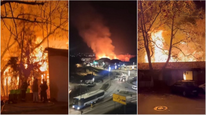 Veliki požar u staroj fabrici maziva u Kruševcu: Na terenu 15 vatrogasaca, nema povređenih (VIDEO)