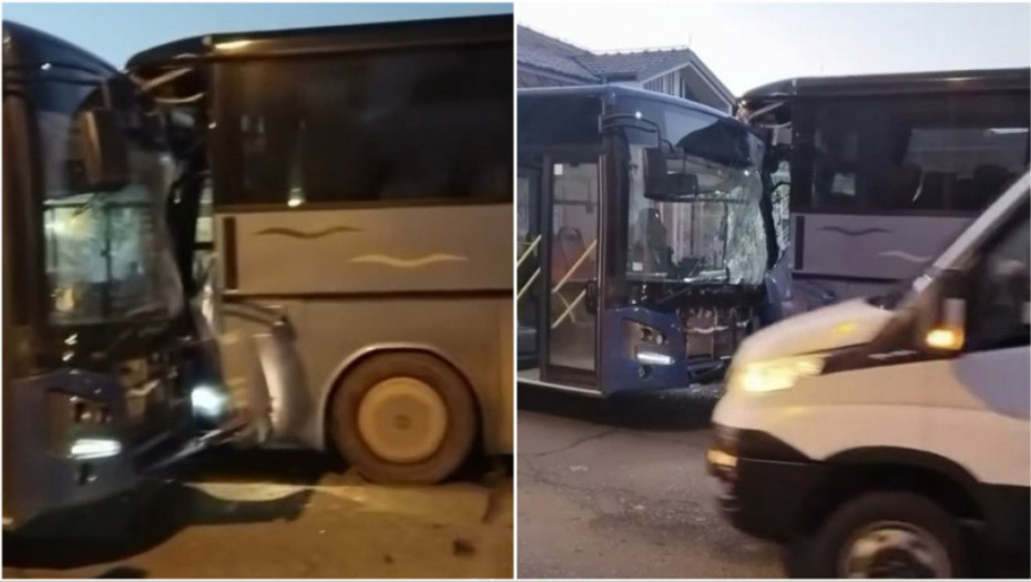 Sudar dva autobusa u Zemunu, prednji delovi vozila smrskani - povređene tri osobe