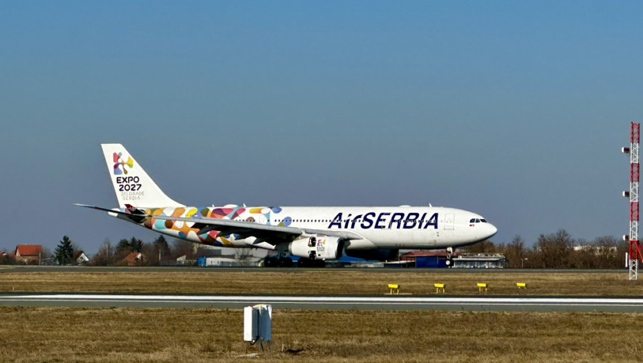 Novi avion Air Serbia stigao u Beograd, nosi oznaku EXPO 2027