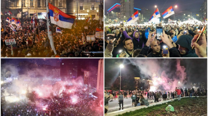 PROTEST STUDENATA U BLOKADI Zapaljen traktor kod Pionirskog parka, letele kamenice ka Pionirskom parku