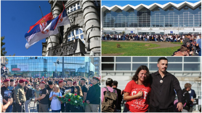 GODIŠNJICA PADA NADSTREŠNICE Počeo program studenata u blokadi ispred Železničke stanice u Novom Sadu, hor otpevao pesmu